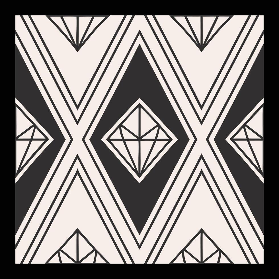 a black and white geometric pattern with diamonds vector