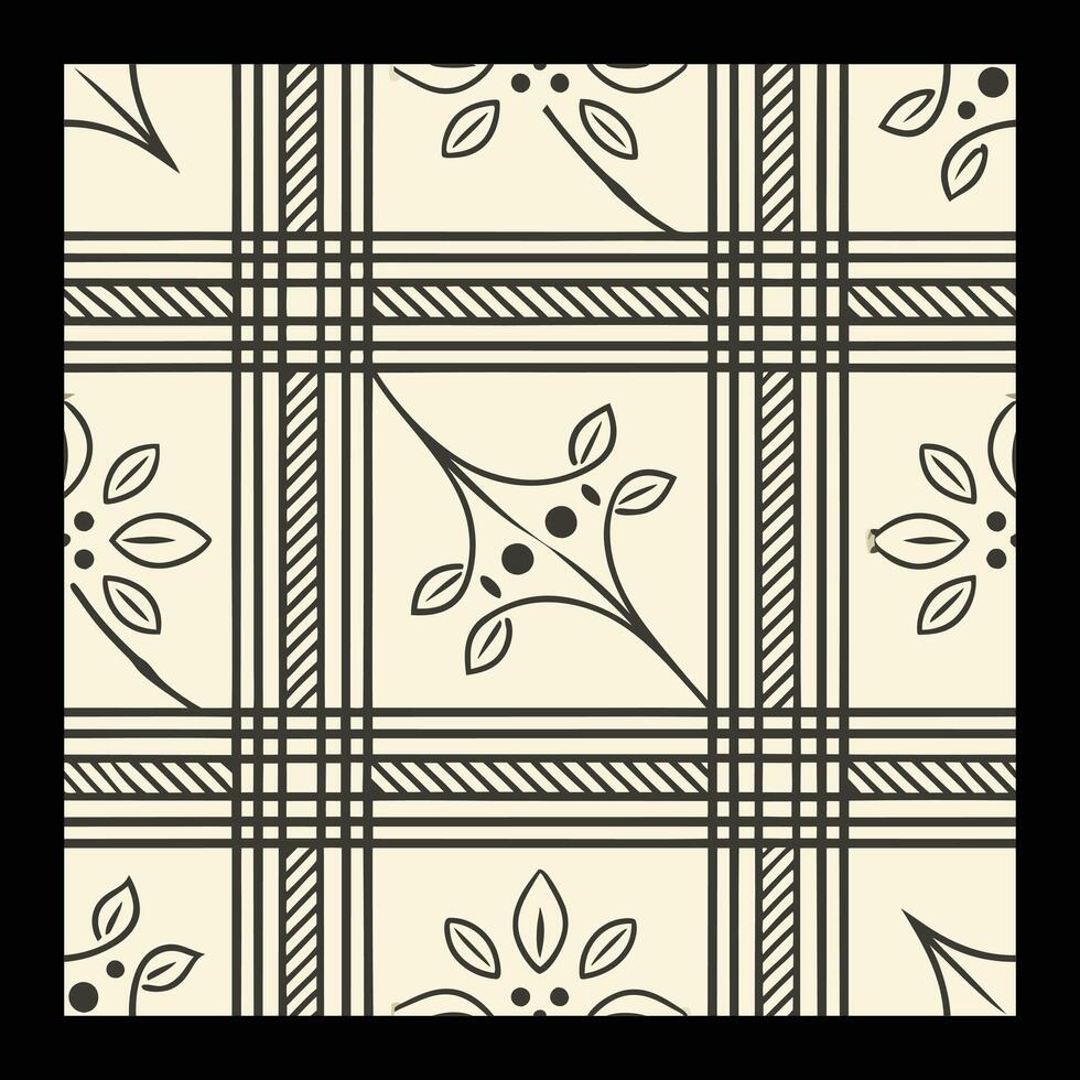 a black and white pattern with a design vector