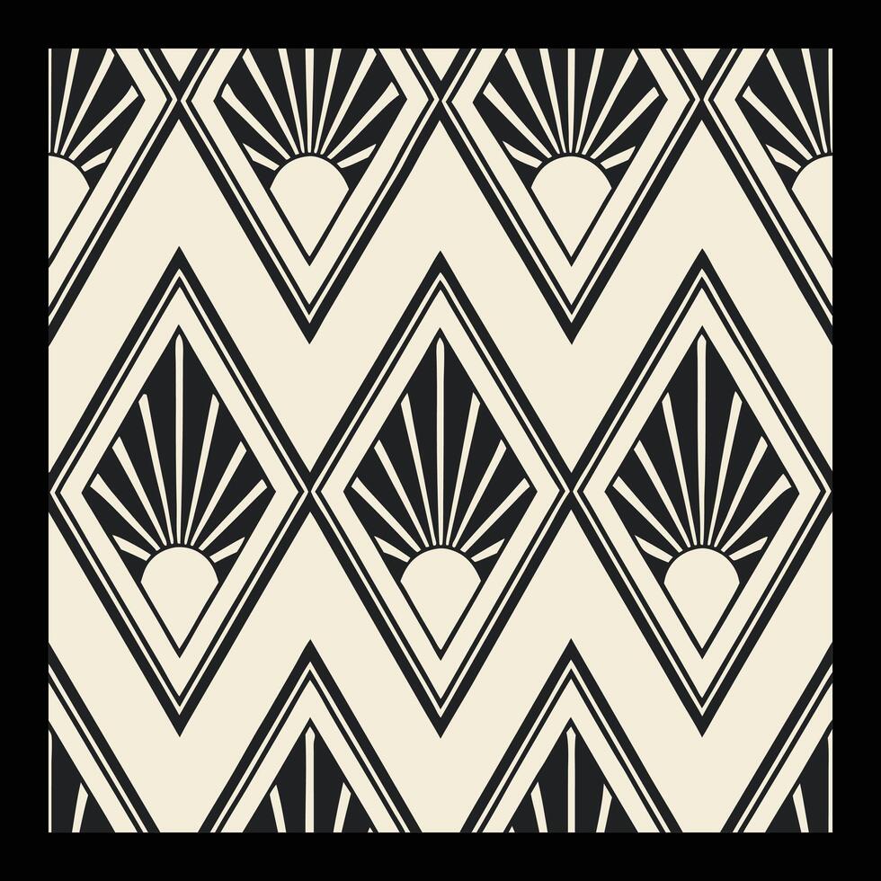 art deco wallpaper with black and white design. vector
