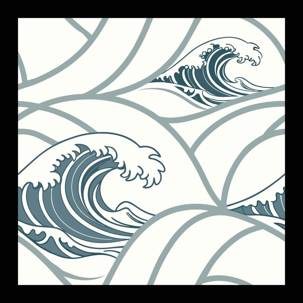 a pattern with waves and a blue and white background. vector