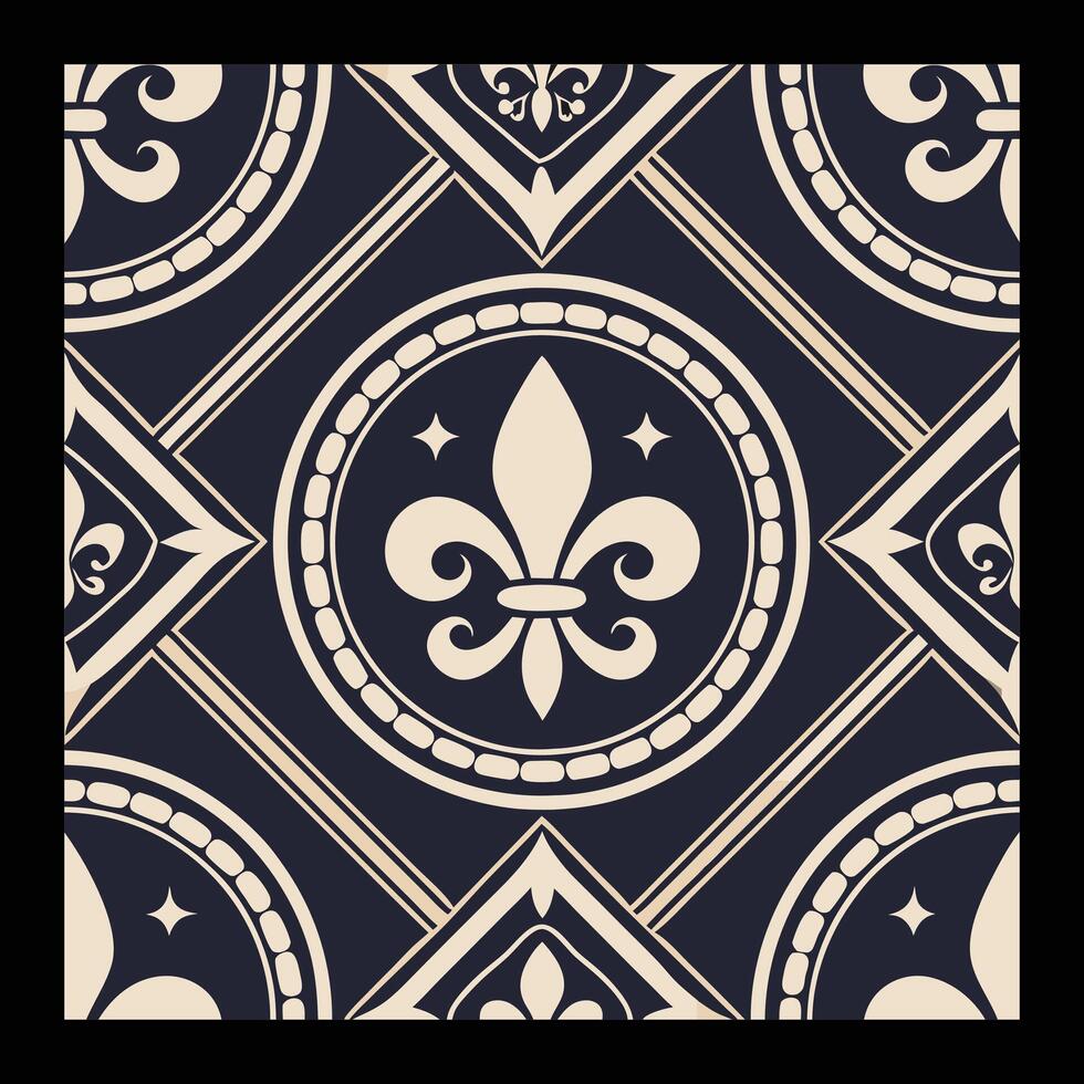 a black and white pattern with fleur de list. Stylish Abstract Patterns. vector