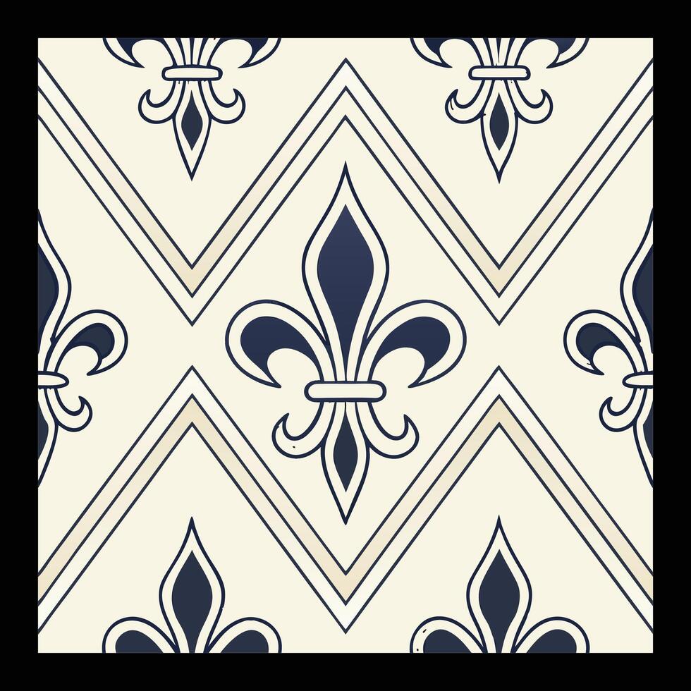 a black and white pattern with fleur de list. vector