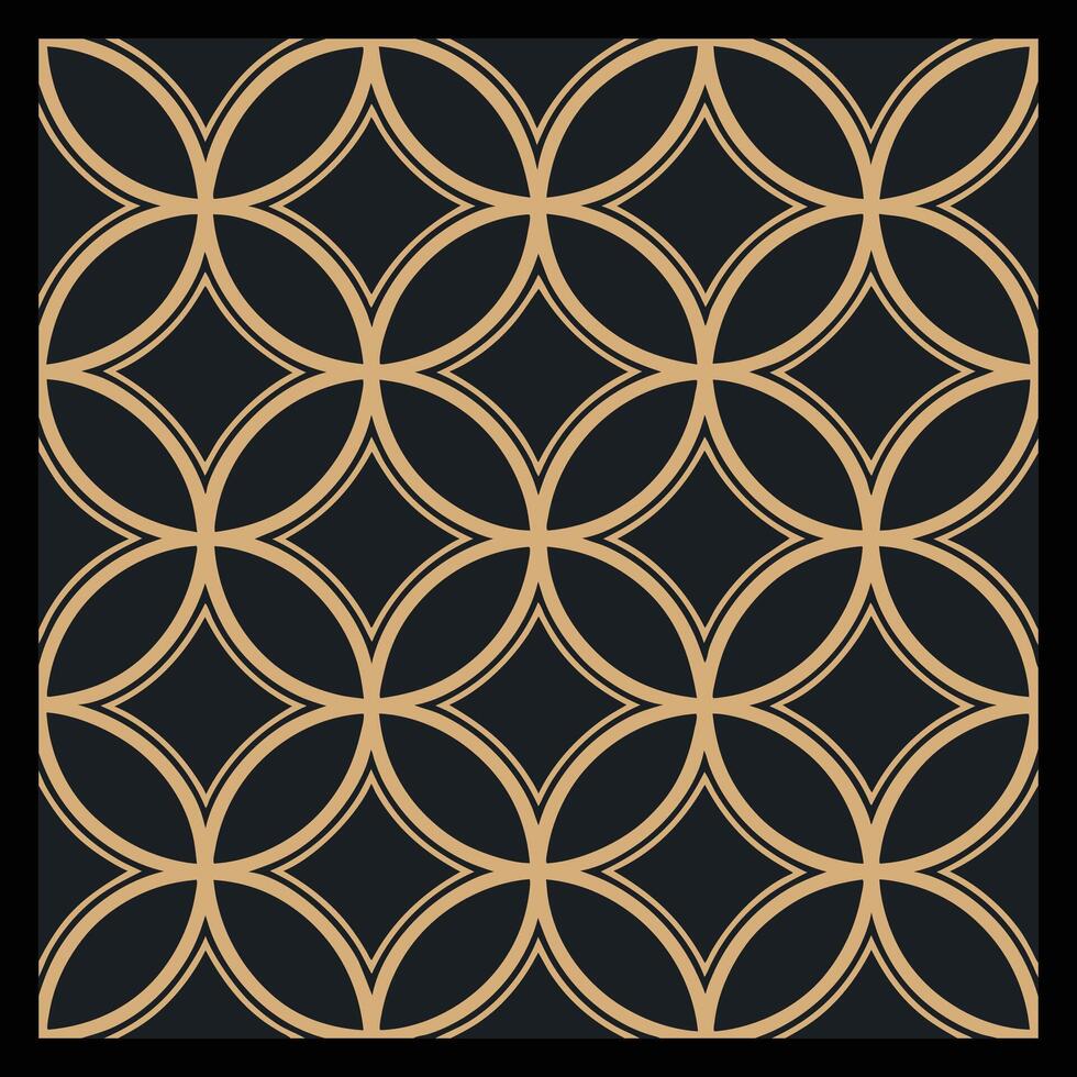 a black and gold geometric pattern on a black background. vector