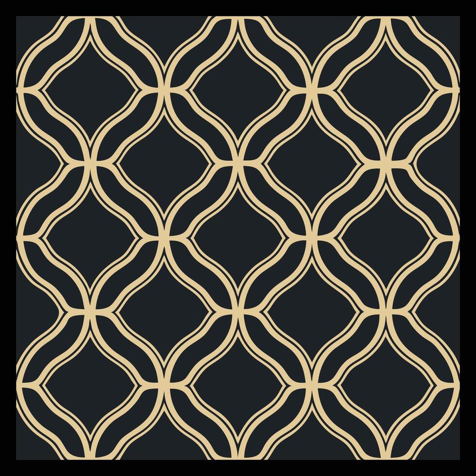 Seamless pattern with gold circles on black background. illustration. vector