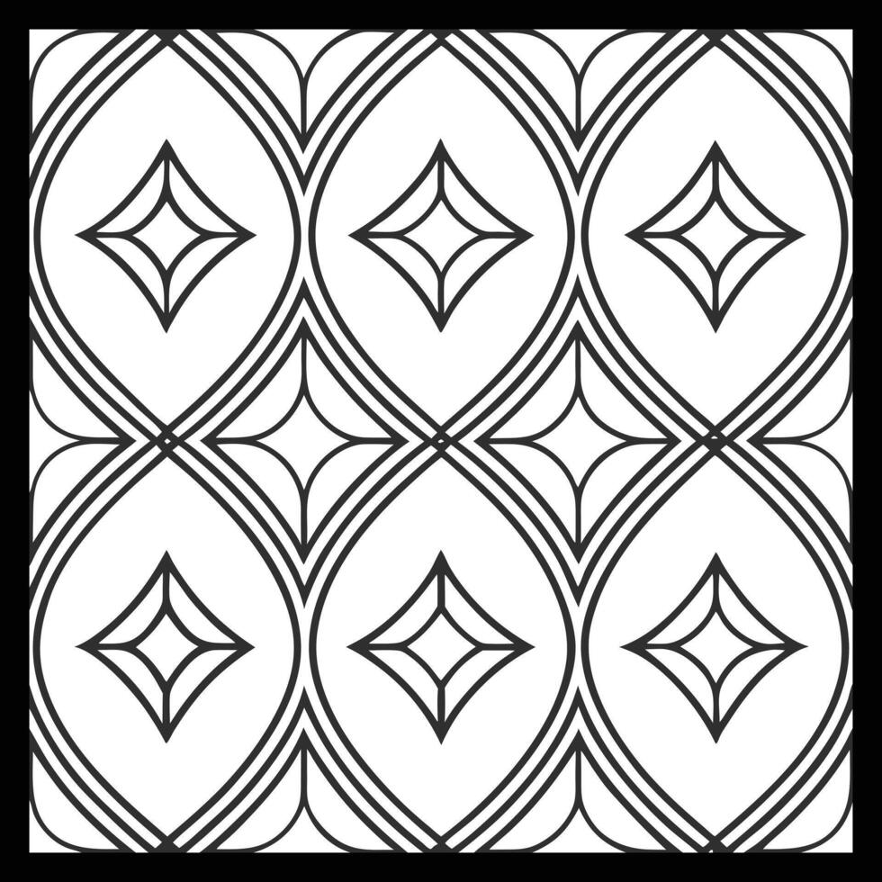 a black and white drawing of a geometric pattern vector