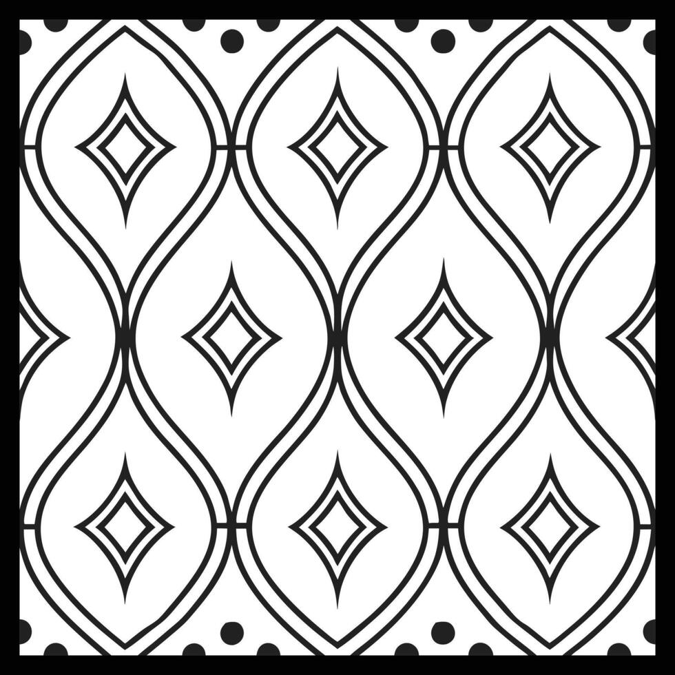 a black and white pattern with a diamond design. vector