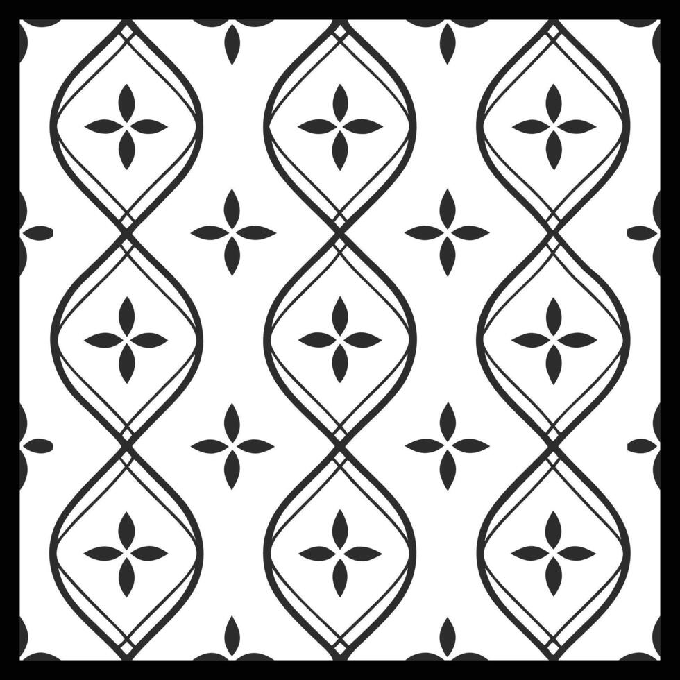 Ornamental black and white background with floral ornament. illustration. vector