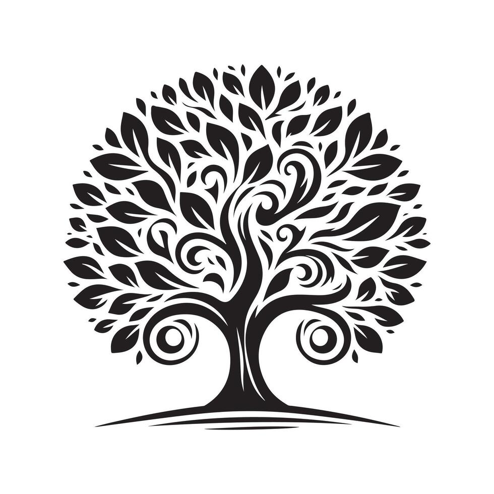 Deciduous Tree Silhouette Vectors for Web Design Elements