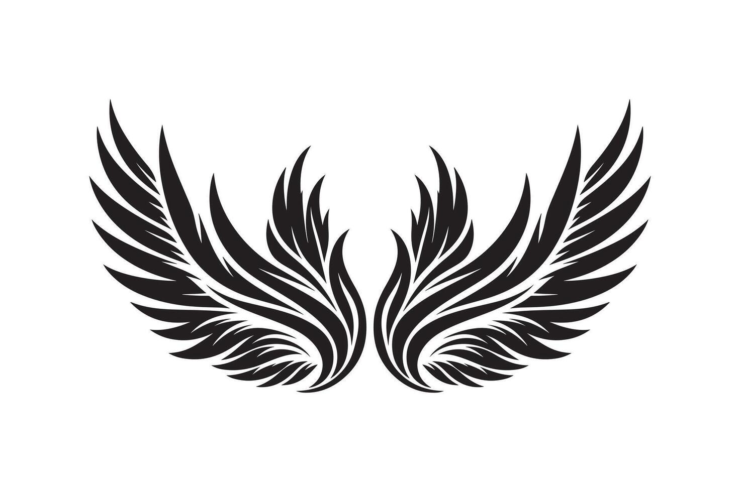 Elegant Feathered Wings Silhouette Vectors for Artwork