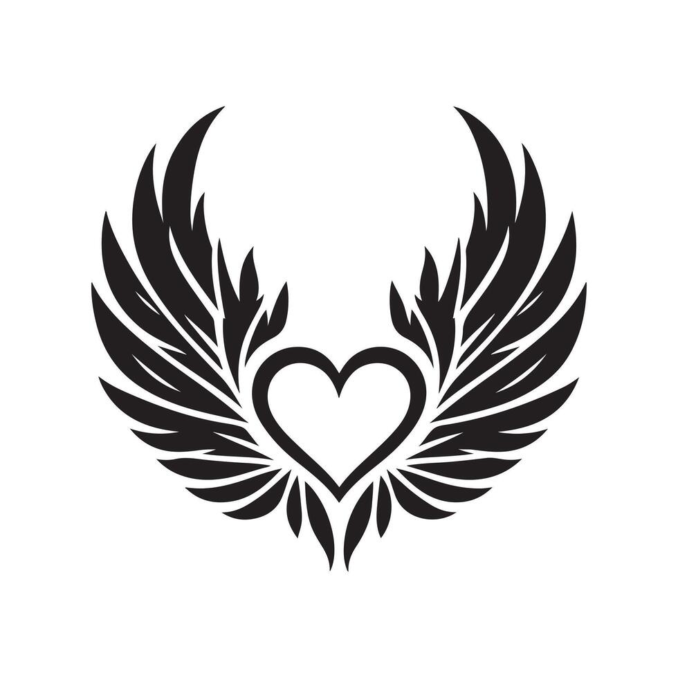 Premium Feathered Wings Silhouette Vectors
