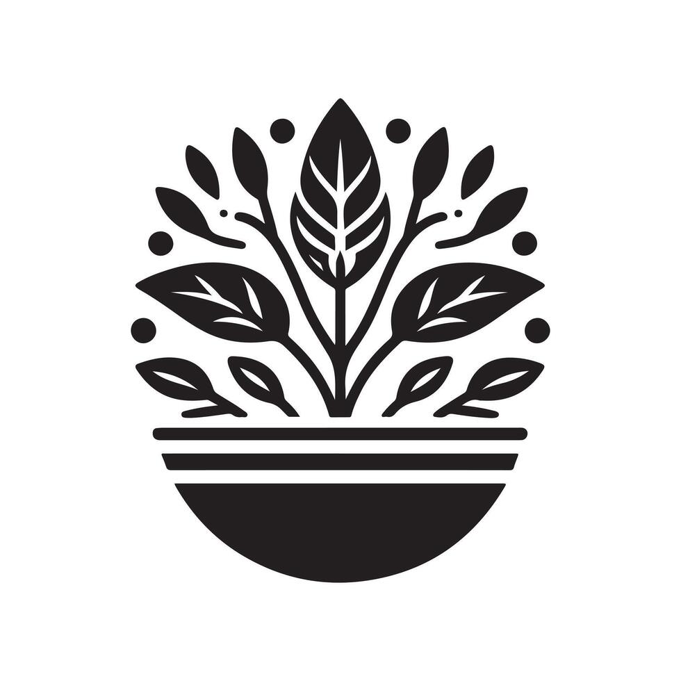 Elegant Botanical Silhouette Pattern Vectors