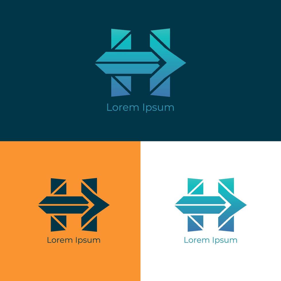 Abstract Modern H Arrow Logo vector