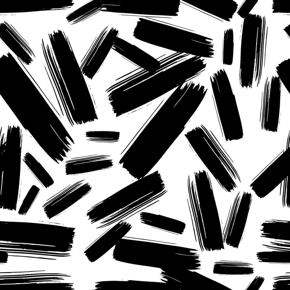 Seamless pattern with dark hand drawn scribble smear on white background. Abstract grunge texture vector