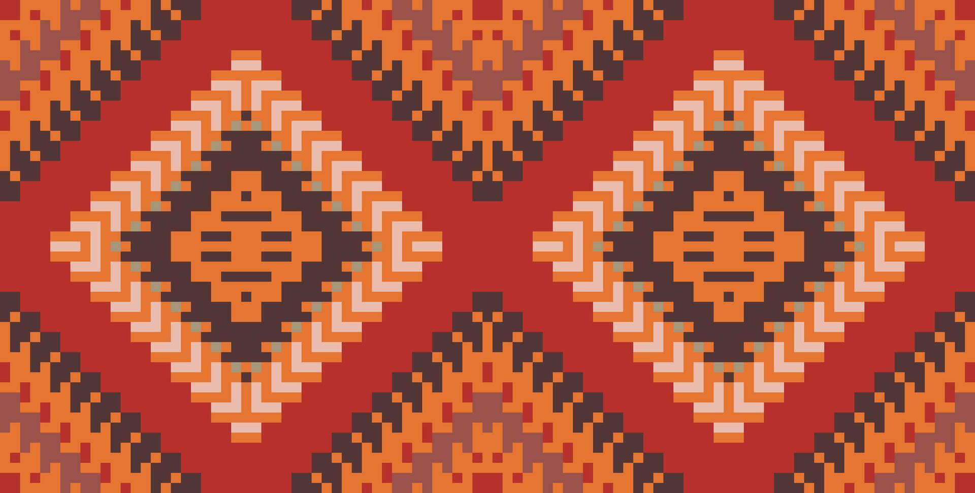Pakistan Ikat Pattern Drawingfolk Embroidery, Aztec Geometric Ornament Print. Design for Carpet, Wallpaper, Clothing, Wrapping, Fabric vector