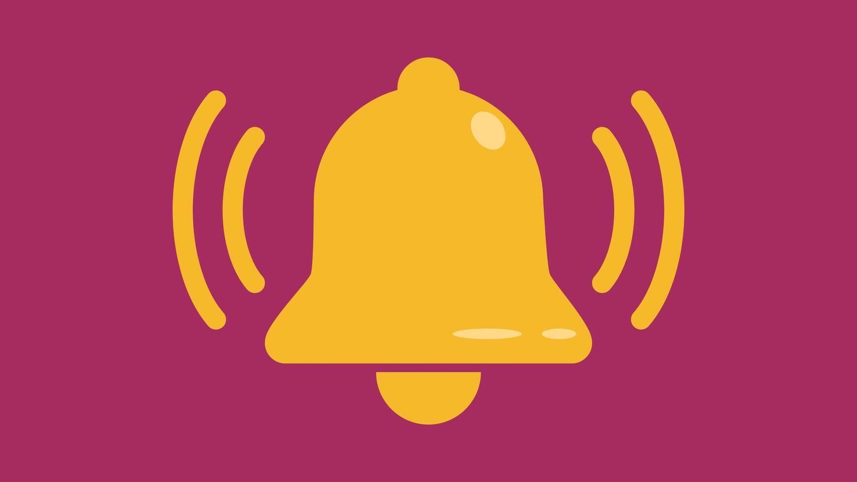 Yellow notification bell graphic. Flat design. vector