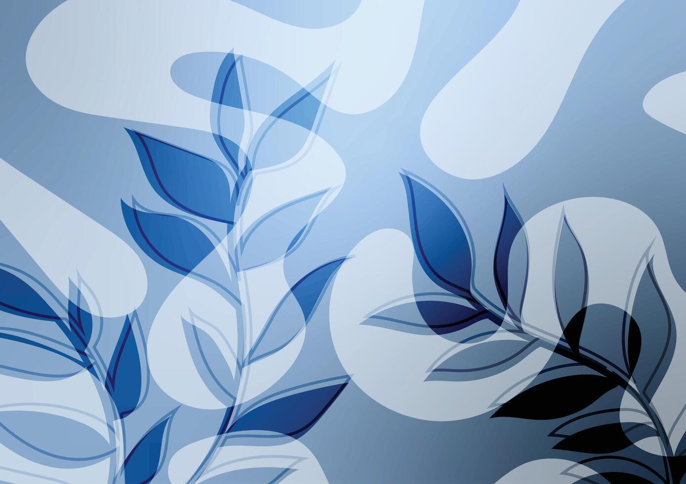 White leave blue plant soft art background vector