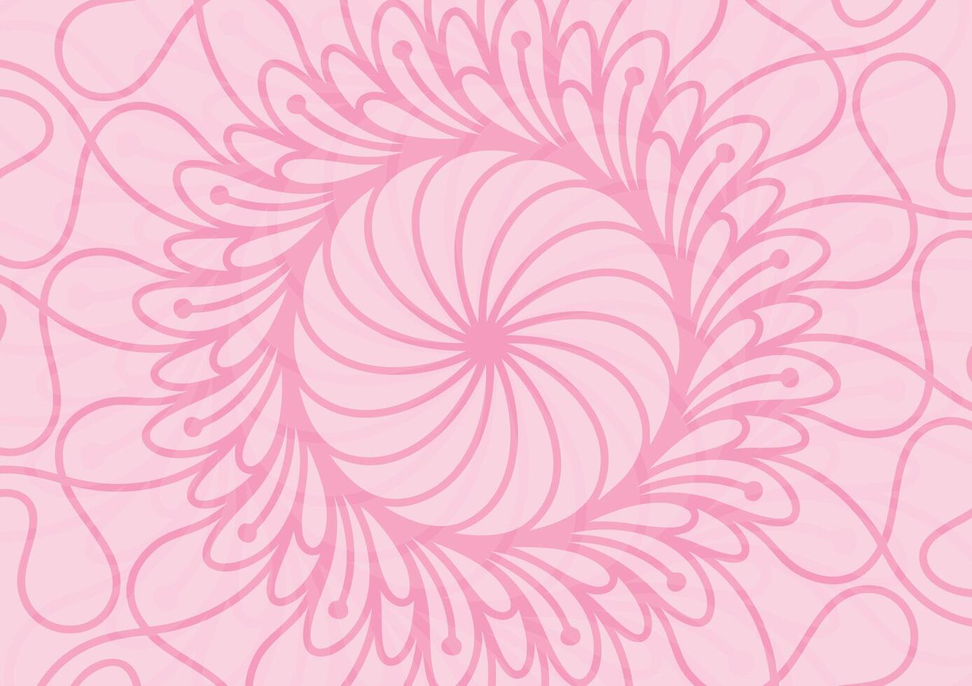 Soft pink art pattern line mandala flower background vector