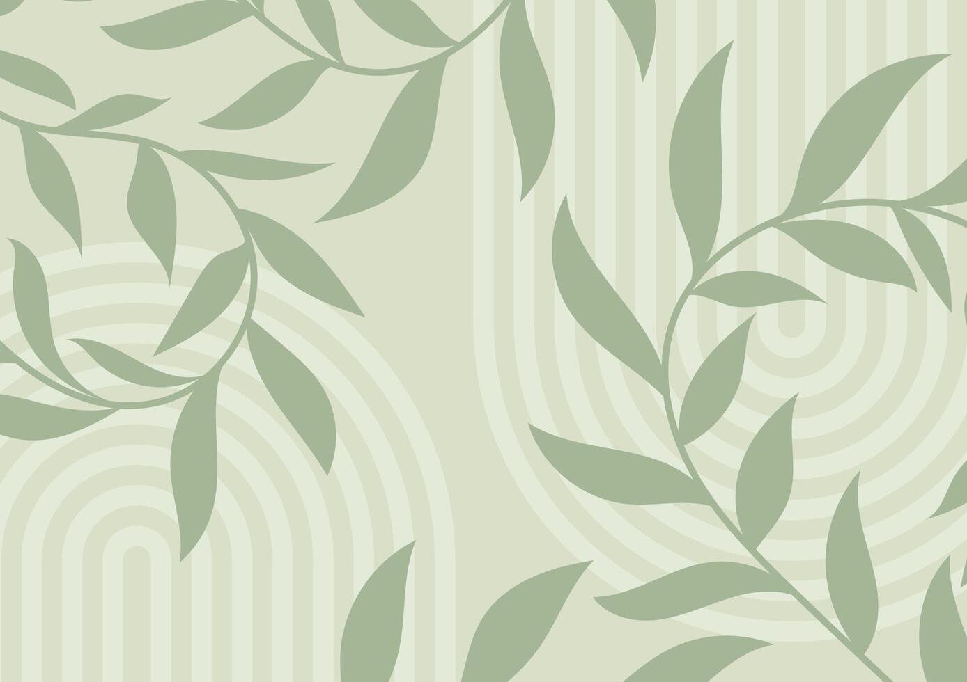 Abstract leave green leaf plant line background vector