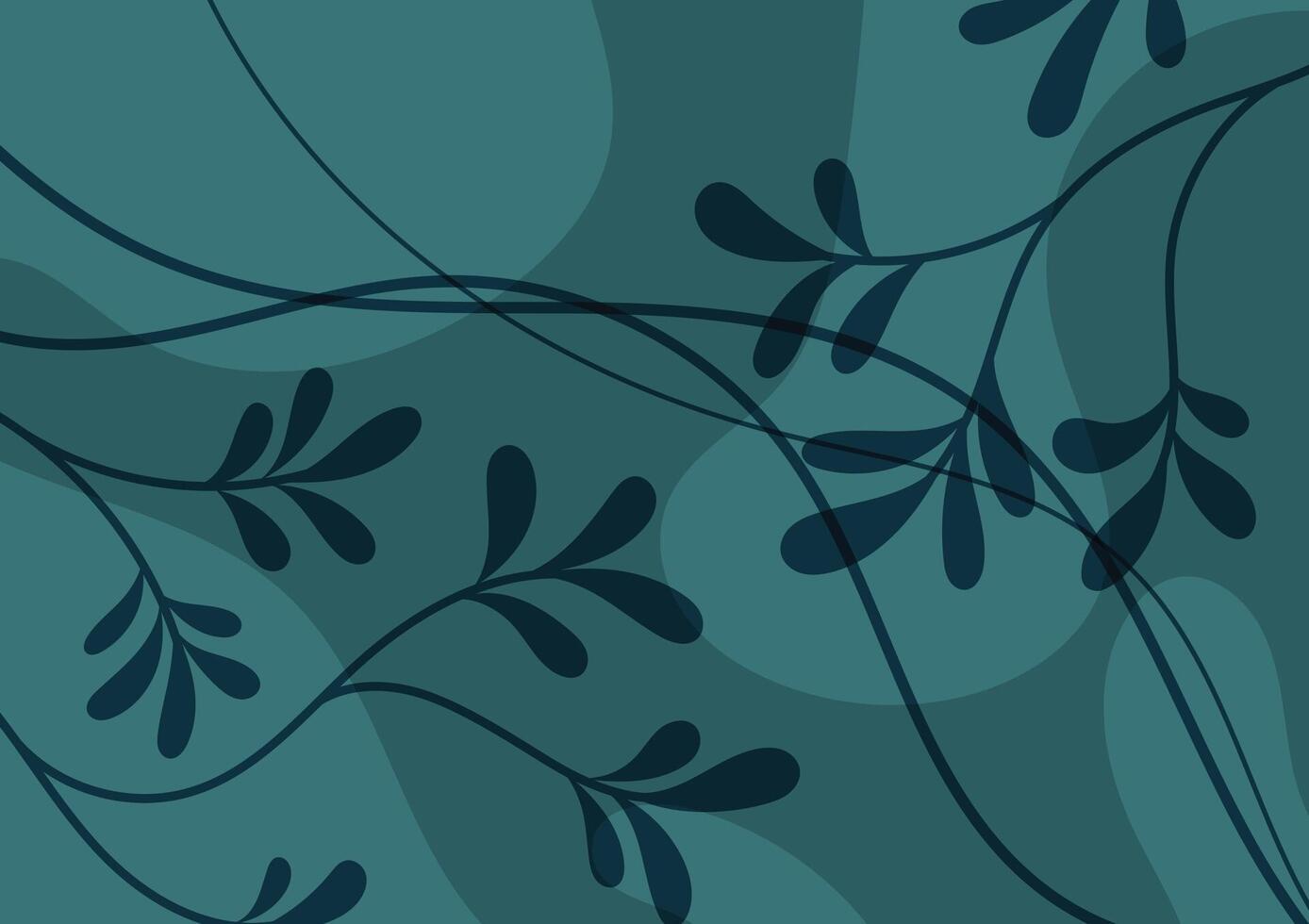 Dark green leave leaf curve art background vector