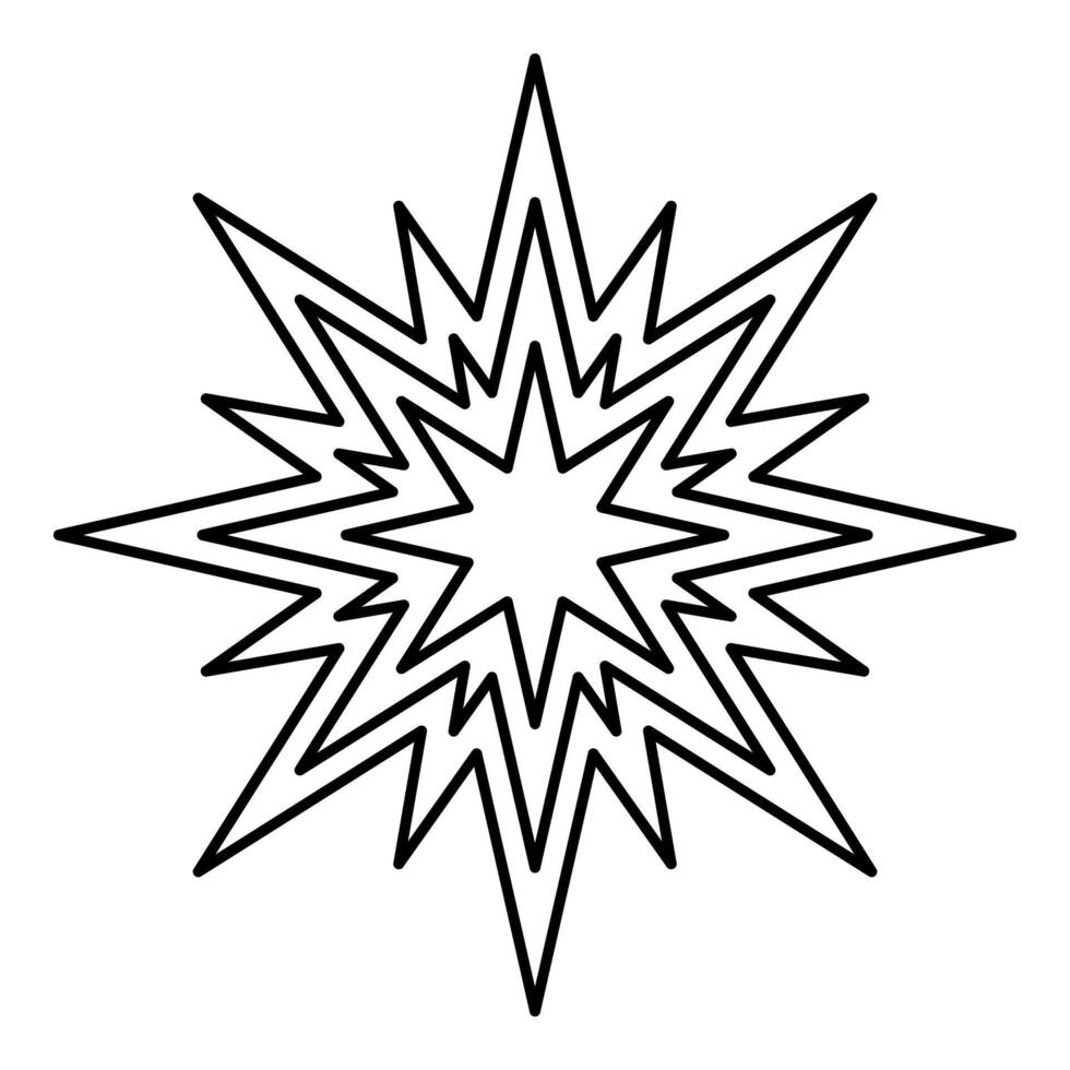 Star Bethlehem Christmas contour outline line icon black color image thin vector