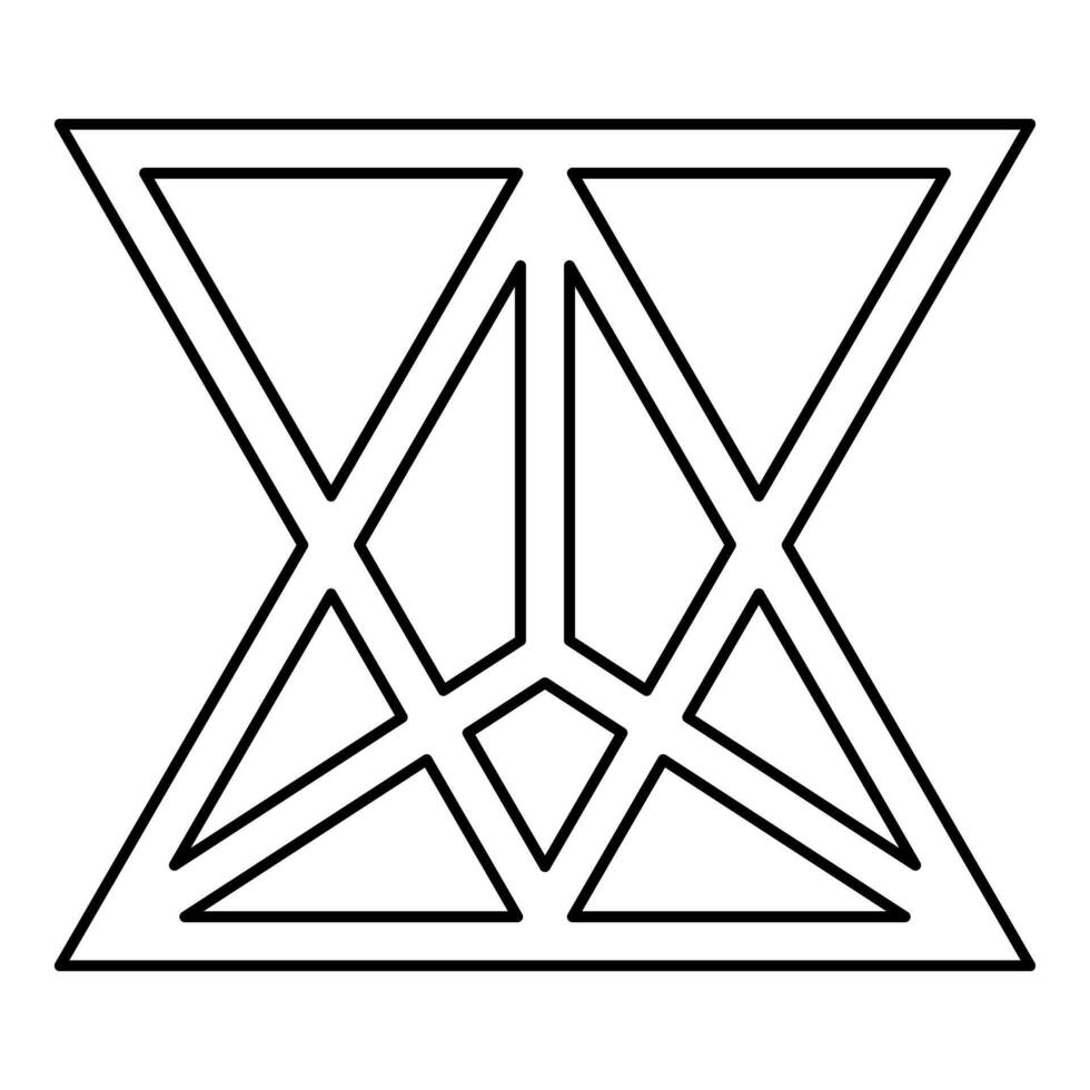 Star tetrahedron Sacred geometry contour outline line icon black color illustration thin vector