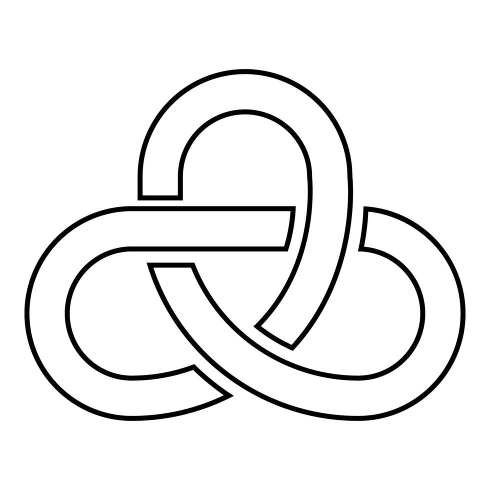 Gordian knot Sacred geometry symbol contour outline line icon black color illustration image thin flat style vector