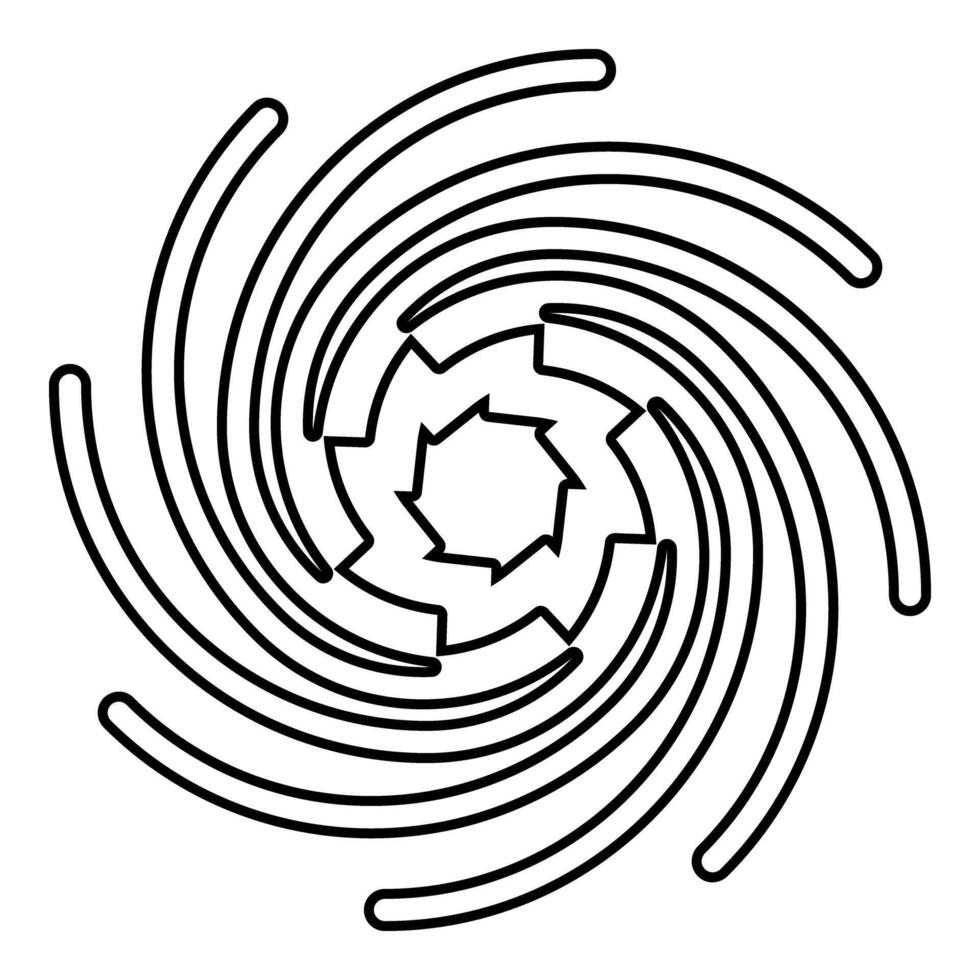Gold spiral Sacred geometry symbol contour outline line icon black color illustration image thin vector