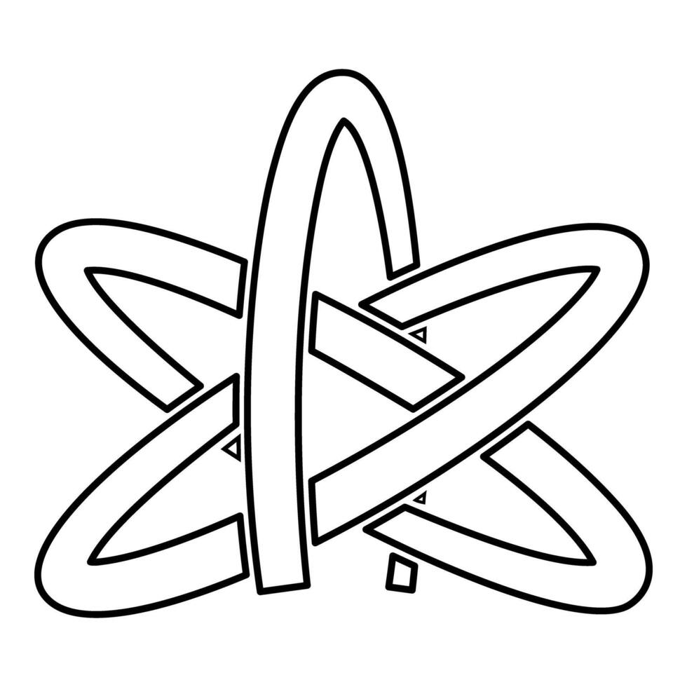 Atheism symbol sign contour outline line icon black color illustration image thin flat style vector