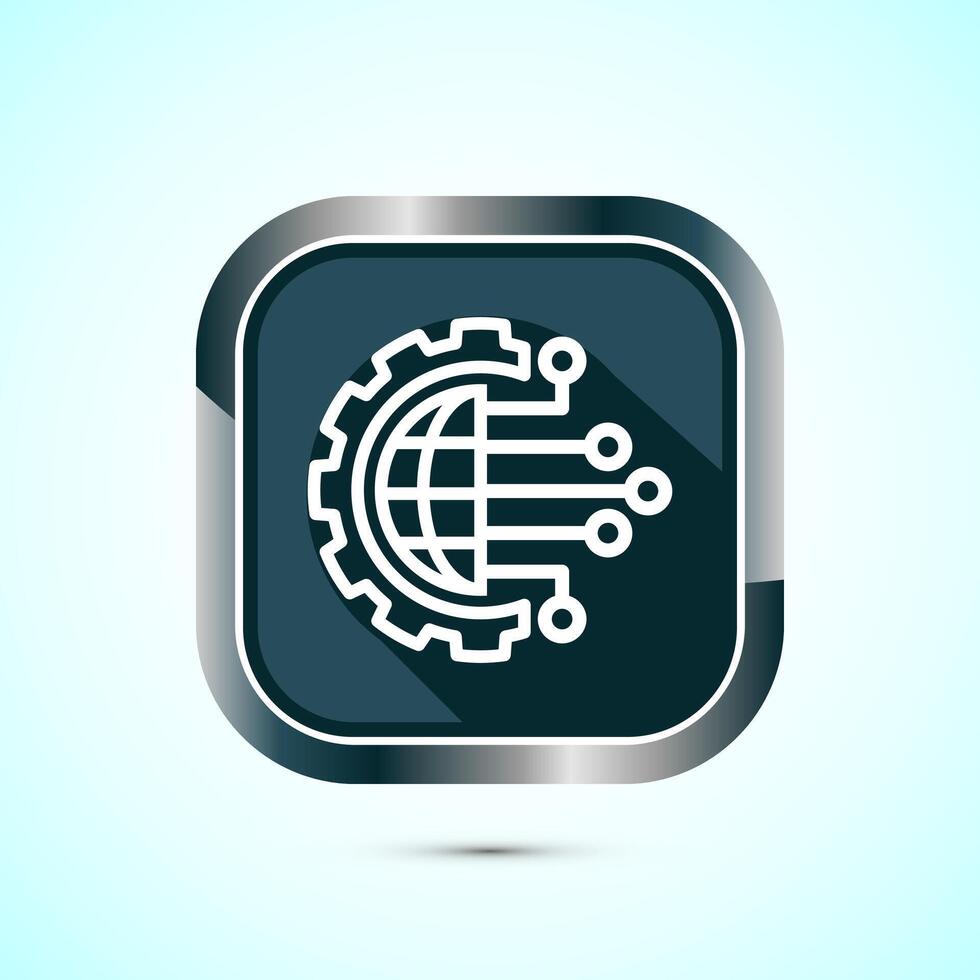 Digital transformation icon. Digitalization sign suitable for mobile apps, and web designs, Gray shadow button design vector