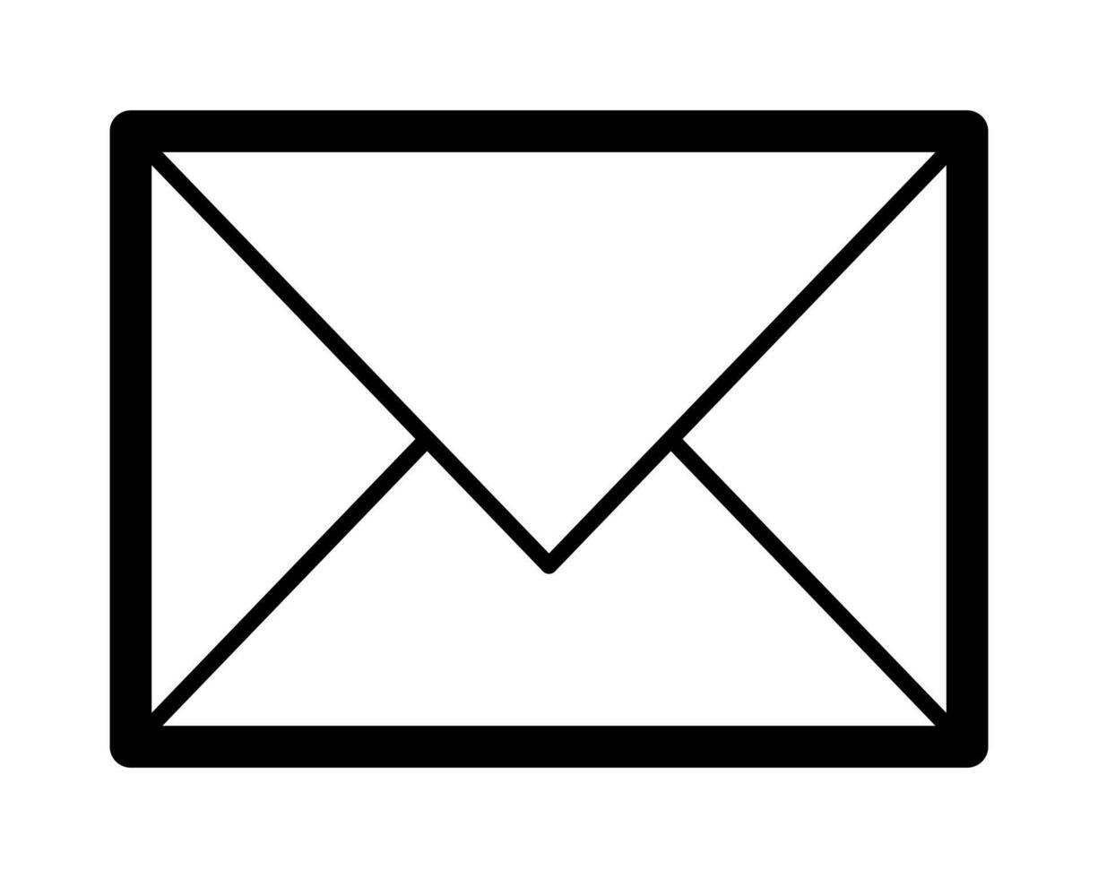 Bold, minimalist envelope icon. Perfect for website design, app interfaces, or any project needing a clean, modern communication symbol. Instantly recognizable and highly versatile. vector