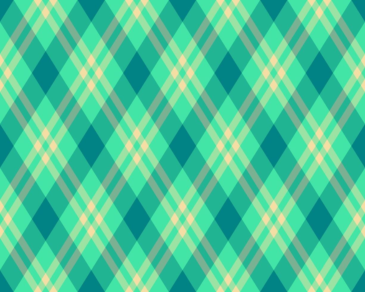 Vibrant teal and pale yellow diagonal plaid pattern. Perfect for textile designs, website backgrounds, or any project needing a fresh, modern aesthetic. Seamless repeat for endless applications. vector