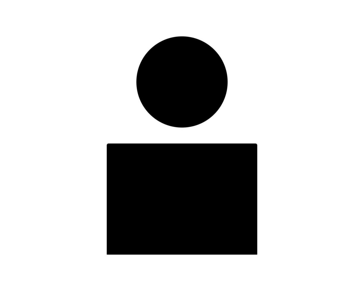 Minimalist black and white icon depicting a person. Perfect for website design, app interfaces, presentations, or infographics needing a simple, modern human figure representation. vector