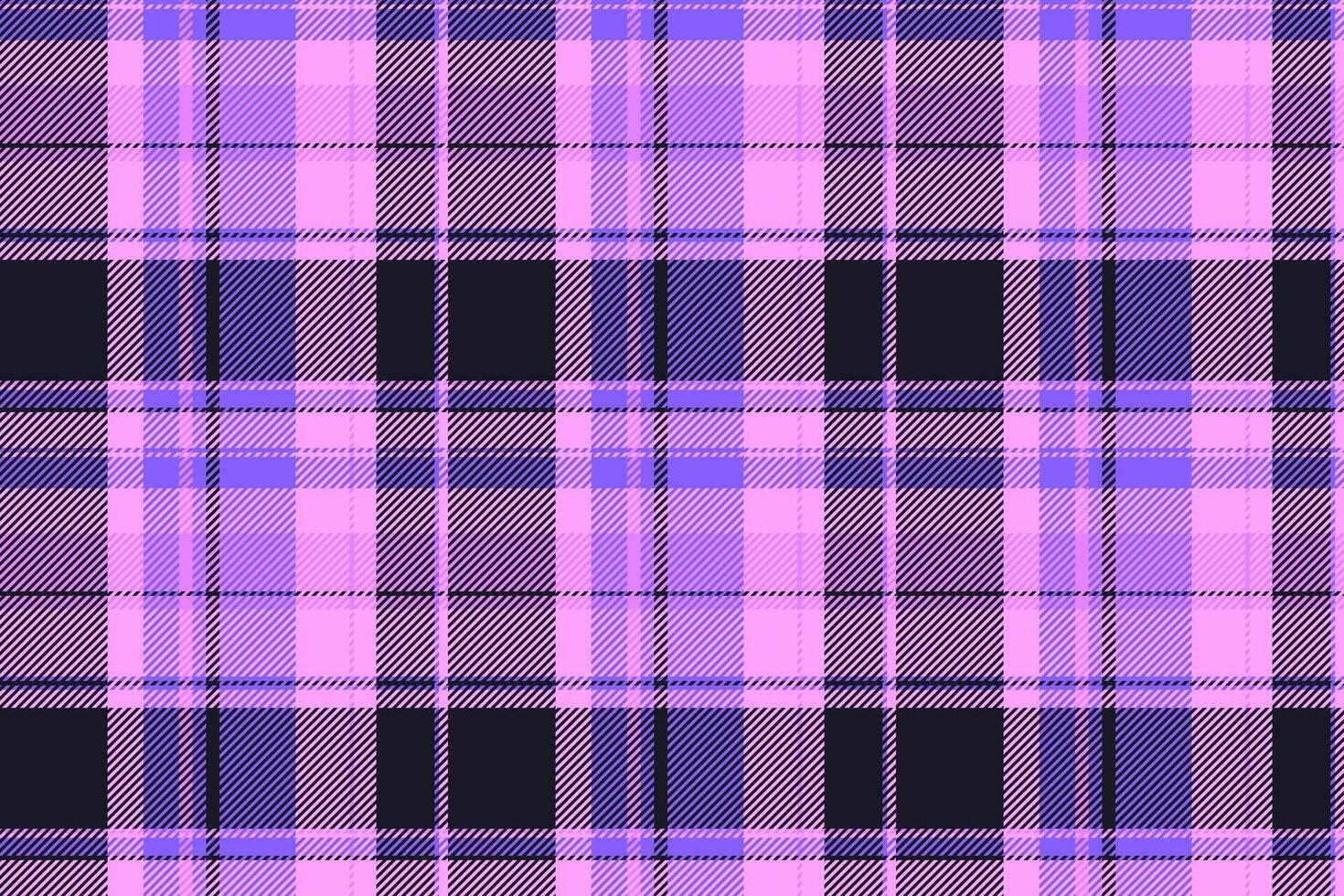 Vibrant pink and purple plaid pattern. Perfect for textile design, fashion, scrapbooking, and website backgrounds. This stylish seamless texture adds a touch of modern flair to any project. vector