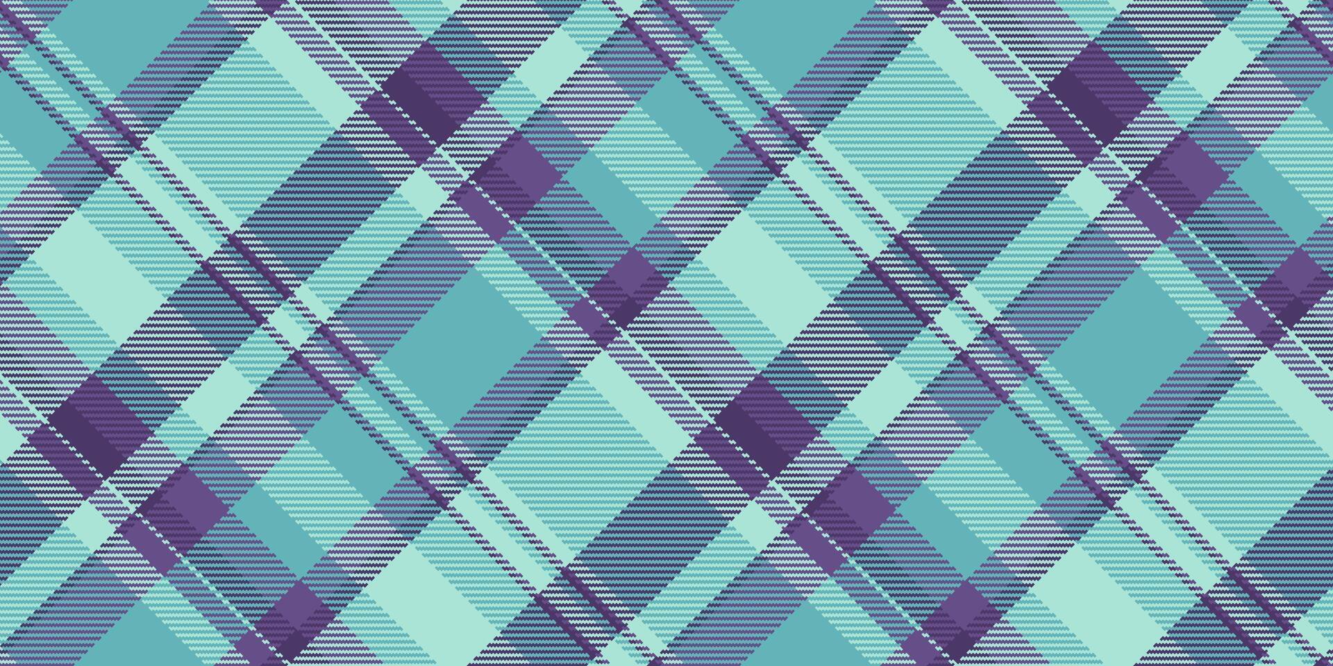 Stroke plaid pattern, individuality texture tartan textile. Jacket check seamless fabric background in violet and pastel teal colors. vector