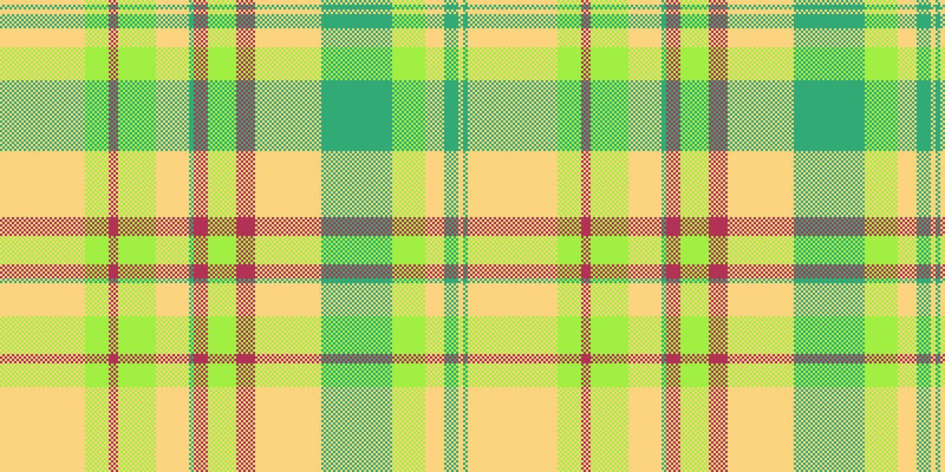Jacket background pattern , suit texture tartan textile. Performance plaid seamless fabric check in amber and green colors. vector