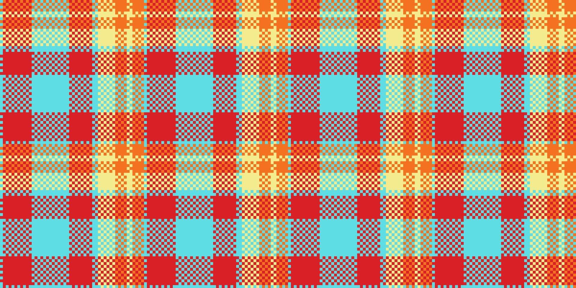 Wear texture background textile, dreamy fabric tartan seamless. Panjabi plaid pattern check in red and cyan colors. vector