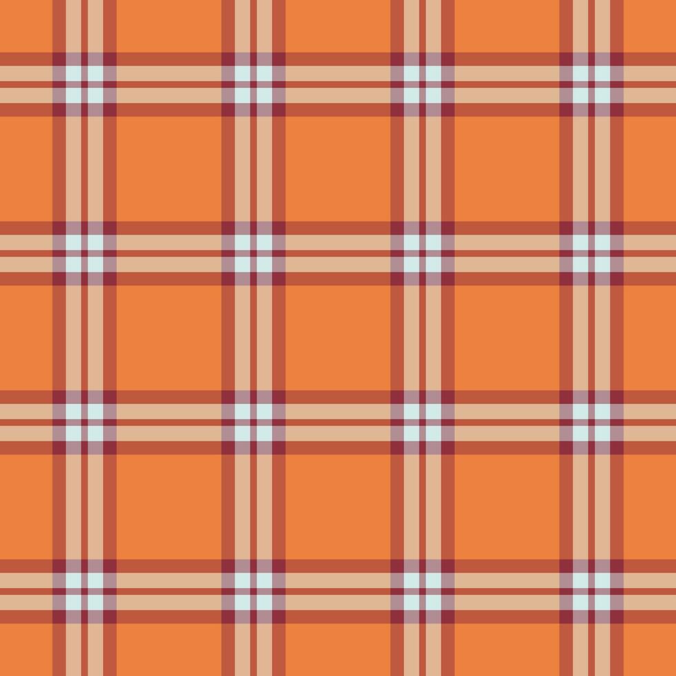 30s texture fabric seamless, tweed check plaid textile. Uniform pattern background tartan in red and orange colors. vector