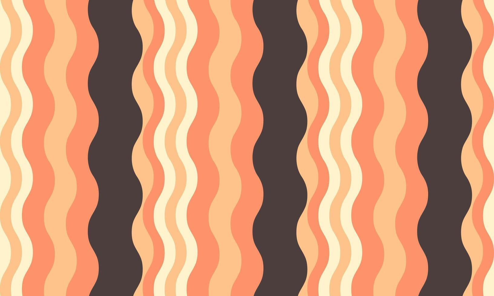 Vibrant wavy stripes in sunset hues create a retroinspired, seamless pattern perfect for website backgrounds, textiles, or packaging design. vector
