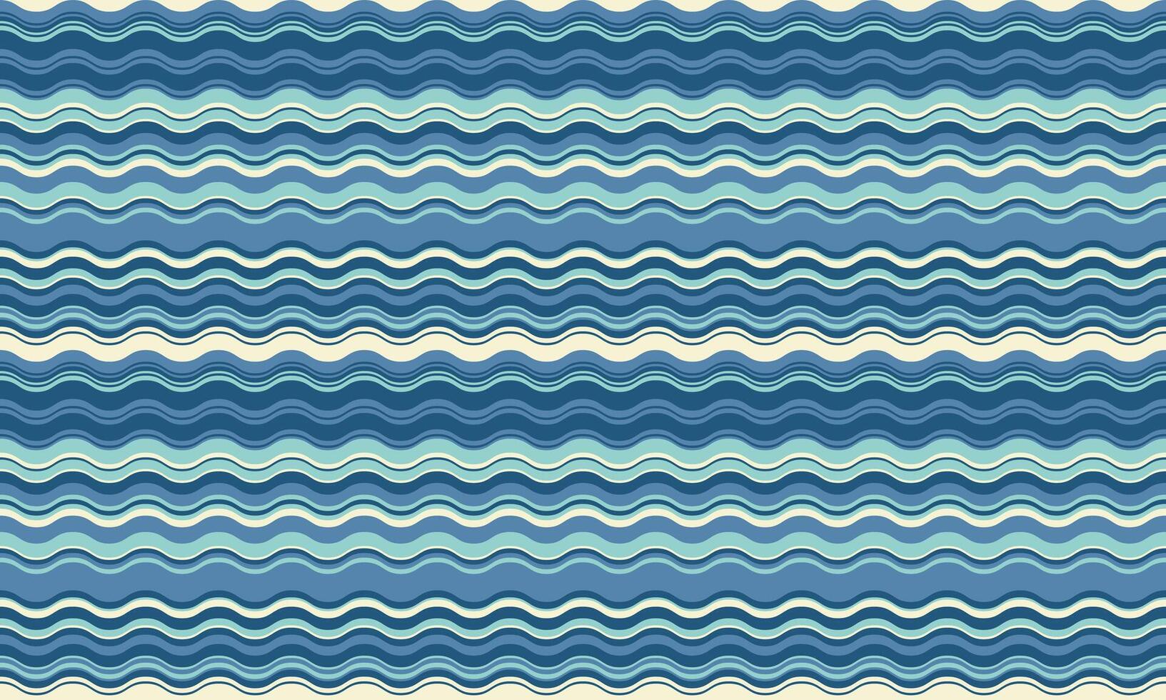 Seamless wavy stripes pattern in calming blues and creams. Perfect for textile design, website backgrounds, or any project needing a tranquil, nautical feel. vector