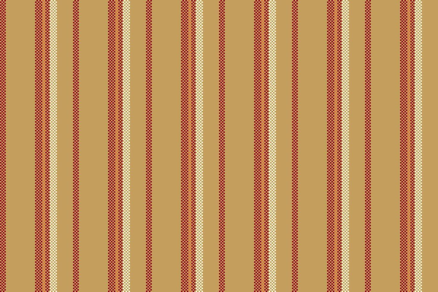 Aurable stripe lines seamless, vogue vertical fabric pattern. Tixed background texture textile in amber and red colors. vector