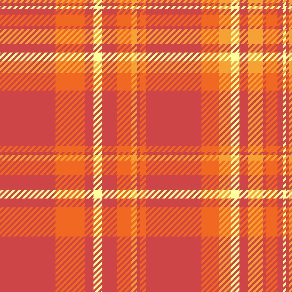 Vibrant autumnal plaid pattern in warm orange and yellow tones. Perfect for fallthemed designs, textiles, websites, or packaging. vector