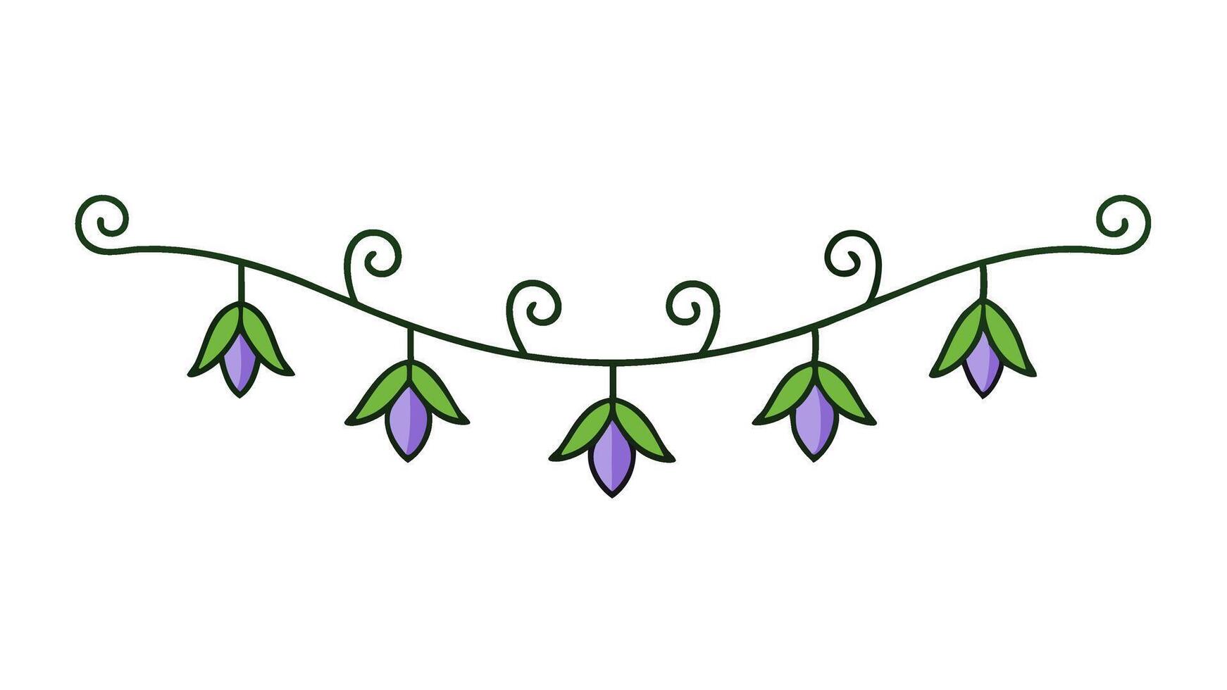Elegant Floral Underline Ornament Elements for Decorative Design Branding vector