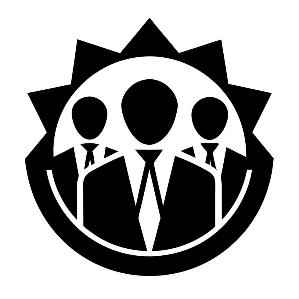Professional Teamwork Symbol Silhouette for Business Organization vector