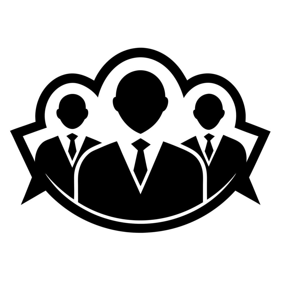 Abstract Team Silhouette Icon Leadership Collaboration vector