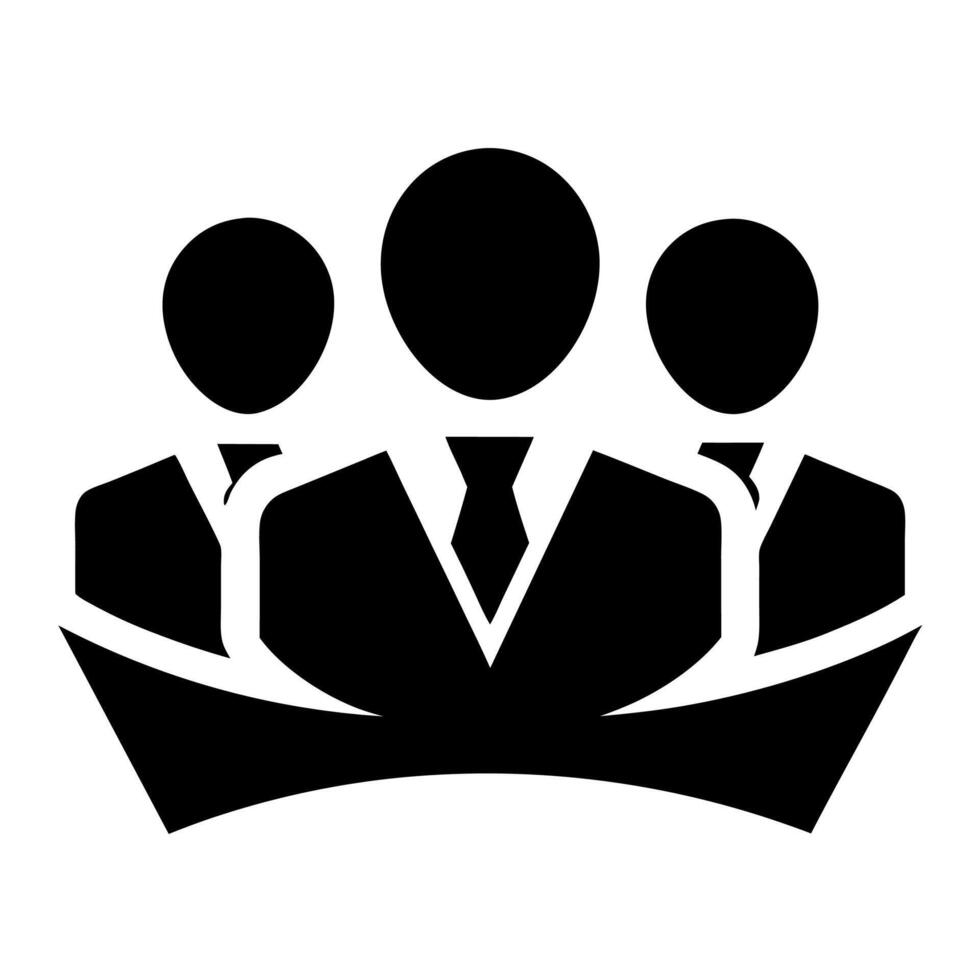 Business Teamwork Silhouette Icon for Corporate Community Concepts vector