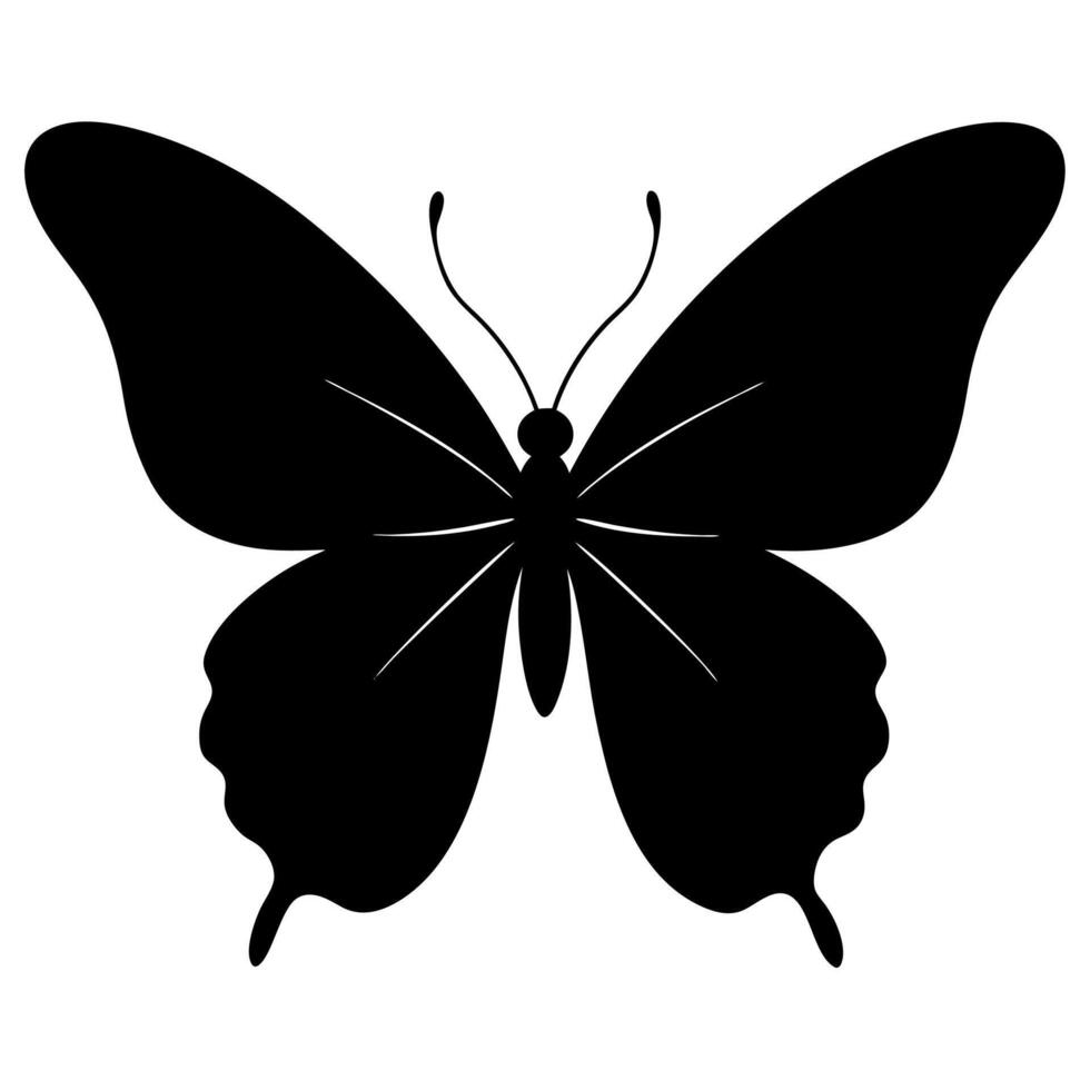 Elegant Butterfly Silhouette Design for Projects vector