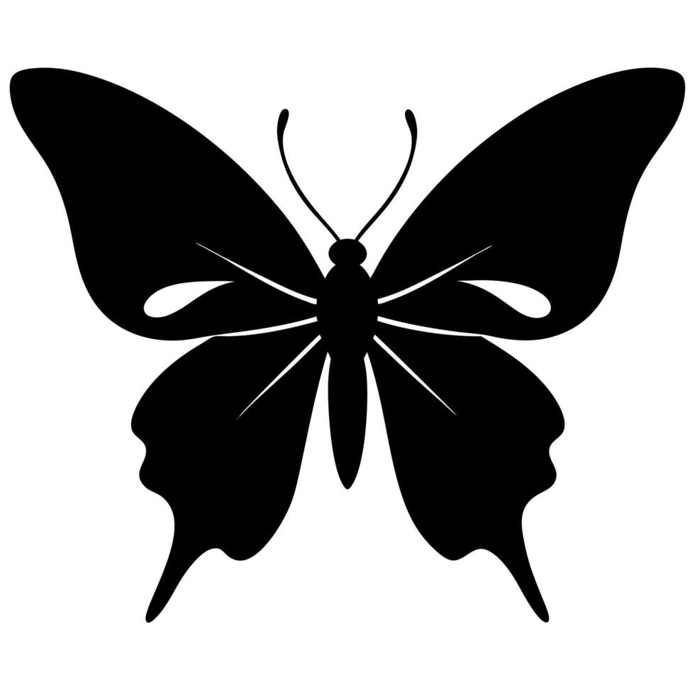 Elegant Butterfly Silhouette for Logos and Creative Projects vector