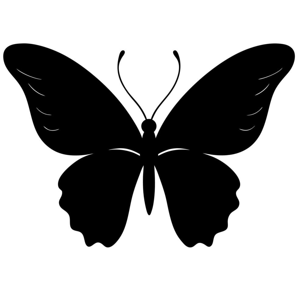 Elegant Butterfly Silhouette Design for Logo and Creative Project vector