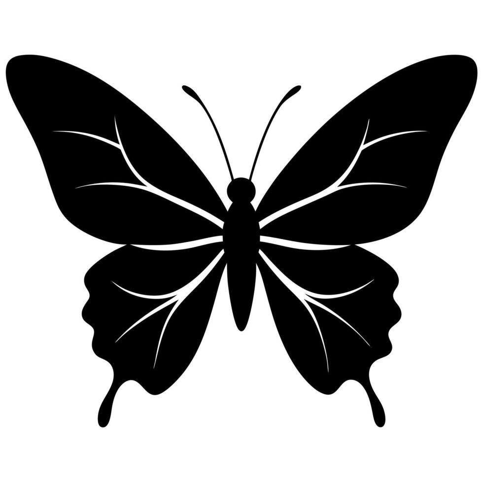 Elegant Butterfly Silhouette Design for Logos and Creative Projects vector
