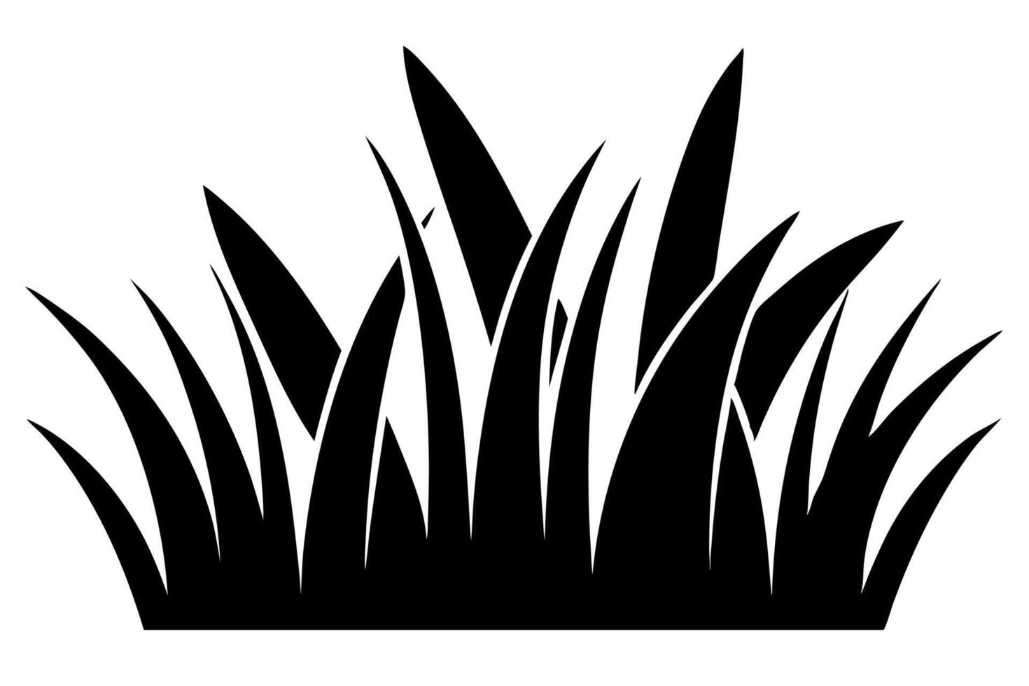 Grass Silhouette Design with Natural Aesthetic for Creative Illustration vector